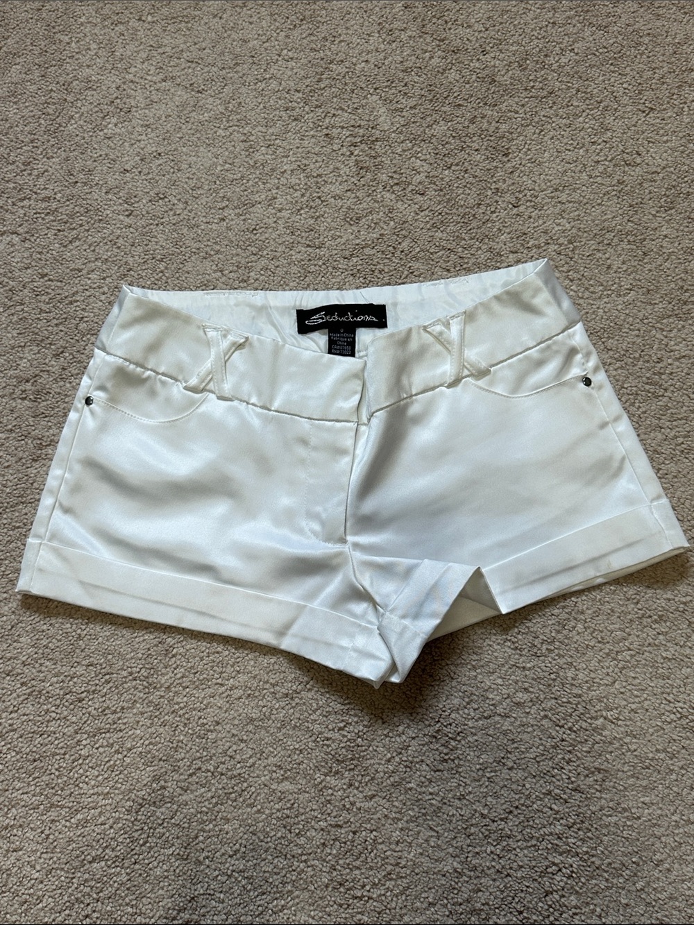 Seduction White High-Waist Dress Shorts